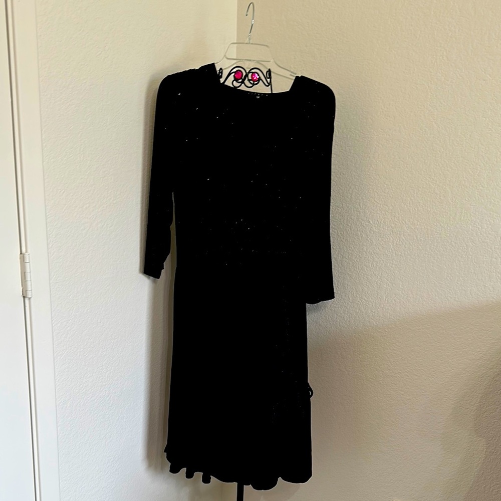 Black Sheath Cocktail Dress with 3/4 Sleeves